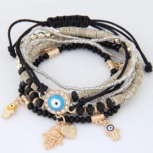 6 pieces Evil Eye Hamsa Bracelet, Evil Eye Protection Bracelet/jewelry gift